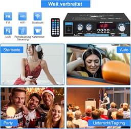 RFWR® Mini HiFi Stereo Versterker met Bluetooth en FM Radio — thumbnail 4