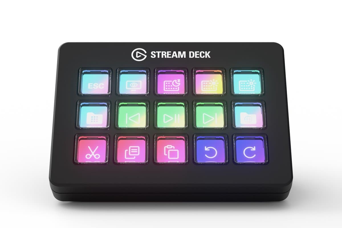 Elgato Stream Deck MK.2 - 15 Premium Scissor Keys - PC & Mac - Zwart — afbeelding 1