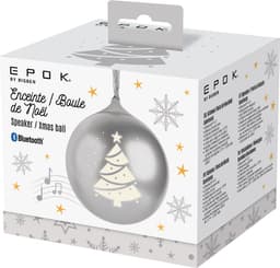 EPOK - Lichtgevende Kerstbal met Bluetooth Speaker en Kerstmuziek - Zilver — thumbnail 3