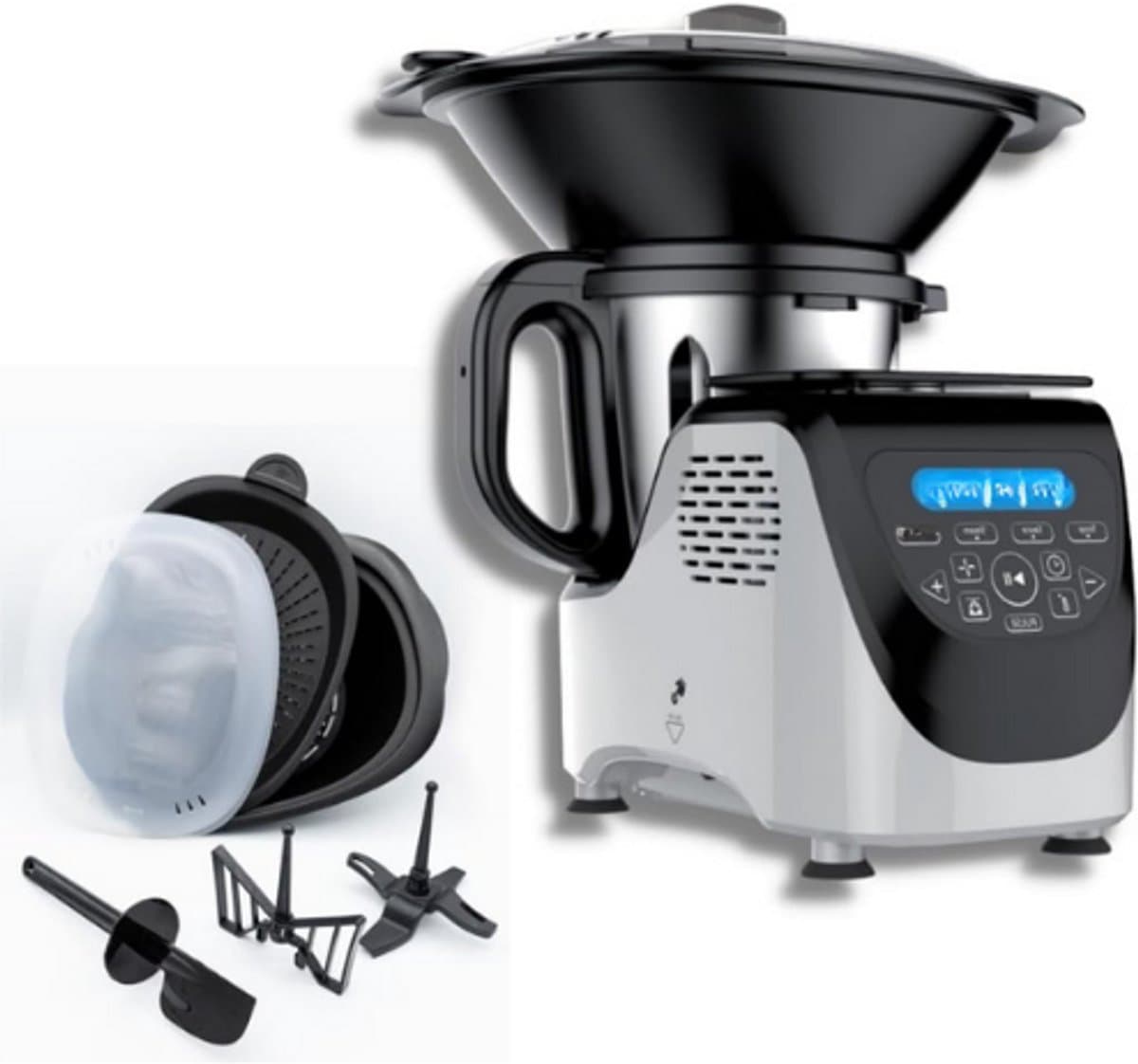 All-in-1 Foodprocessor - 1000W - LED Touchscreen - Chopper - Juicer - Blender - Mixer - Weegschaal - Sous-Vide - 10 Snelheden - Inclusief Meerdere Accessoires — afbeelding 1