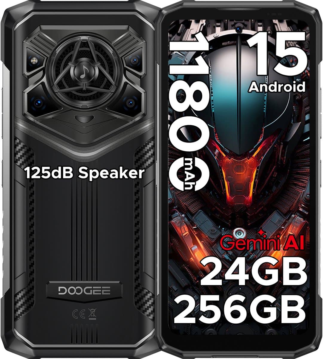 DOOGEE Blade 20 Pro - Robuuste Smartphone - Robuuste Telefoon - 24GB RAM + 256GB ROM（2TB/TF) - 11800mAh/18W - 6.6 Inth HD+ IPS+90Hz - 125dB Luidsprekers - Nachtzichtcamera - Face ID - Triple card slot - Zilver — afbeelding 1