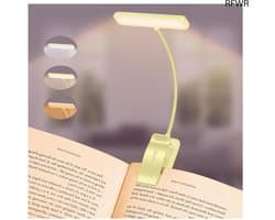 RFWR® Leeslamp met Boekenklem en Dimbare Verlichting | 19 LEDs, 3 Kleurtemperaturen, Oplaadbaar via USB C