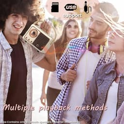 Retro bluetooth luidspreker - vintage luidspreker met klassieke antieke stijl - luid volume - draadloze Bluetooth 5.0-verbinding - bluetooth luidsprekers boxen - roze — thumbnail 5