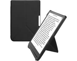 kwmobile e-reader hoesje geschikt voor Pocketbook InkPad 3 / 3 Pro / Color / Vivlio InkPad 3 hoes - Ereader flip case met standaard - E reader cover van kunstleer - In zwart
