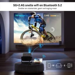 Mini Beamer - Film Projector met Bluetooth - Draagbare Beamer - 4K Kwaliteit - Zwart — thumbnail 5