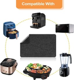 Antislip hittebestendige matten - 2 stuks - Keuken - Airfryer - Koffiezetapparaat - Magnetron — thumbnail 4