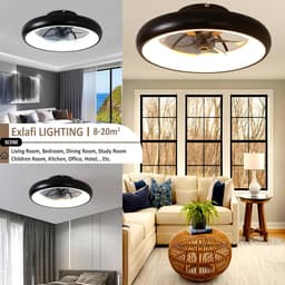 RFWR® Moderne Plafondventilator met Verlichting en Afstandsbediening - Dimbaar en Stille 36W LED Plafondlamp voor Slaapkamer en Woonkamer — thumbnail 3