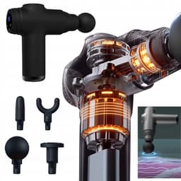 Mini elektrische massagegun - Fascia Gun - 32 snelheden - 3500 tpm - 1800 mAh - 4 massagekoppen - met LCD-scherm - voor ontspanning van lichaamsspierenmassage — thumbnail 4