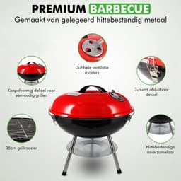 Travelhawk Houtskool BBQ - Barbecue Houtskool - Opvouwbaar - 33x33cm Grilloppervlak - Gelegeerd Staal - Zwart — thumbnail 2