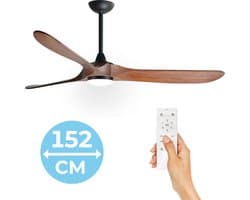Goedewaere Plafondventilator 'Nordic Wood' met lamp - Groot - Met Afstandsbediening - Fluisterstil - Timer - Ideaal voor slaapkamer - Ventilator plafond — afbeelding 1