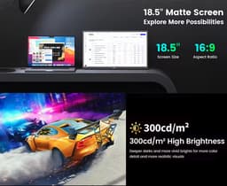 Lipa HDR-80 portable monitor Full HD 18.5 inch - Draagbaar scherm - Computerscherm - Beeldscherm - 100 Hz - HDMI - 2x USB C - Met hoes en kickstand - Ook voor game consoles - Freesync - 1920 x 1080 pixels - Dual Speakers - Energiezuinig — thumbnail 4