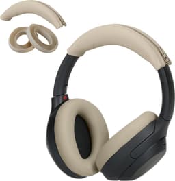 kwmobile siliconen cover voor koptelefoon - geschikt voor Sony WH-1000XM4 / WH-1000XM3 - Voor band en oorpads - 3x in beige — thumbnail 6