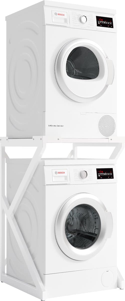 ACAZA Wasmachine Kast - Wasmachine Verhoger - Wasmachine Opbouw - Metaal - Wit — afbeelding 1