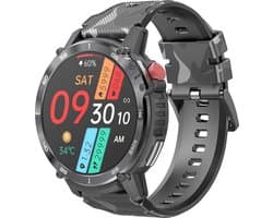 WizBay Premium Select® 1,6 Inch Sport Smartwatch - Bluetooth Bellen - Hartslag Bloeddruk Zuurstof - AI Voice Assist - IP68 Waterdicht - 24 Sportstanden - 400mAh Zwart