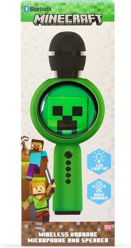 Minecraft - draadloze karaoke microfoon voor kinderen - oplichtend LED display - speaker - met stemeffecten — thumbnail 2