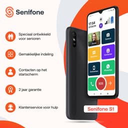 Senifone S1 Senioren Smartphone - Zwart - Voor Ouderen - 32GB - WhatsApp & SOS Functie — thumbnail 5