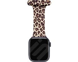 Siliconen Smartwatch bandje - Geschikt voor Apple Watch 1/2/3/4/5/6/7/8/9/10/11/SE/SE2/SE3 verpleegkundige band - luipaard - Strap-it Horlogeband / Polsband / Armband - maat: 38 / 40 / 41 / 42mm