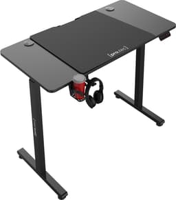 Game bureau Stryn zit sta elektrisch 120x60x72-117 cm zwart carbon look en zwart pro.tec — thumbnail 1