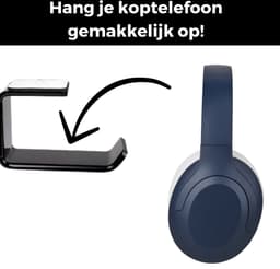 Stijlvolle Zwarte Headset Houder - Koptelefoon Wandhanger met Sterke Zelfklevende Stickers - Perfecte Gaming Accessoire - Wandhanger - Houder Bureau — thumbnail 2