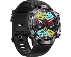 WizBay Premium Select® 1.39inch Sport Smartwatch Dames Heren TFT - Bluetooth Call - Magnetic Laden - Slaap Hart Monitor - O2 en Bloeddrukmeter - 100+ Sport Modi - Message - Alu Mat Zwarte Case - Smartwatches - Zwarte TPU Band