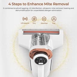 JIGOO J300 Dual-Cup Smart Anti-Mijt Stofzuiger Voor Bed, 13KPa Zuigkracht, 55 Celsius Hete Lucht, UV Licht, 99,9% Verwijdert Mijten, 0,5L Stofbeker — thumbnail 4