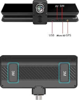DrPhone DC10 Smart Dashcam 8 inch Full Touch IPS-scherm - 4G - Achteruitrijcamera - Android 8.1 met WiFi/GPS/Navi/ADAS/Dual Lens/1080P/180 Graden Vouwbaar - Parkeerstand camera — thumbnail 3