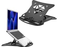 ACROPAQ Laptop verhoger - Ergonomisch, Verstelbaar, Opvouwbaar, Universeel, Voor laptops 11 tot 17 inch, Plastic - Laptop standaard verstelbaar - Zwart - ALR003