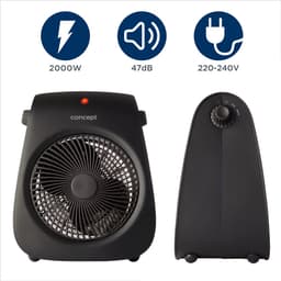 Concept VT7041 Ventilator – Met Warme Luchtstroom Functie – Ventileren en Verwarmen – Zwart — thumbnail 2