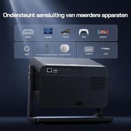 4K Smart Beamer - Netflix Ondersteuning - Autofocus en Keystone Correctie - 900 ANSI Lumen - WiFi 6 - Bluetooth 5.2 - 180° Verstelbare Standaard - Tot 300 Inch Scherm — thumbnail 3