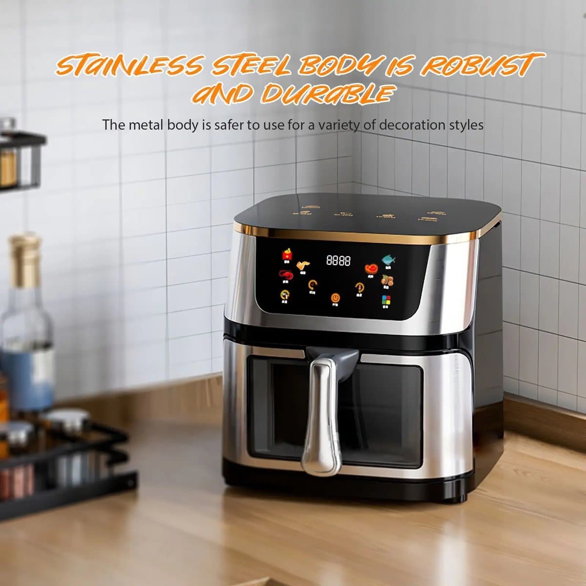 6Seven - Airfryer - Familie maat - 12 liter - Touchscreen - Toaster- Hete lucht - Oven - Compact - 2800 Watt - Grijs — afbeelding 1