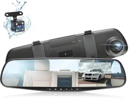 Dashcam 4,3 inch 1080P met voor- en achteruitrijcamera, achteruitkijkspiegelcamera met 7 m kabel, G-sensor, loop recording, parkeermodus en ondersteuning voor microSD-kaart — thumbnail 1