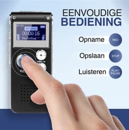 Bailanta® Voice Recorder 8GB - Afluisterapparatuur - Digitale Voicerecorder - Spraakgestuurd Opnemen - HD Microfoon - Nederlandse Handleiding - MP3 Speler - Dictafoon — thumbnail 5