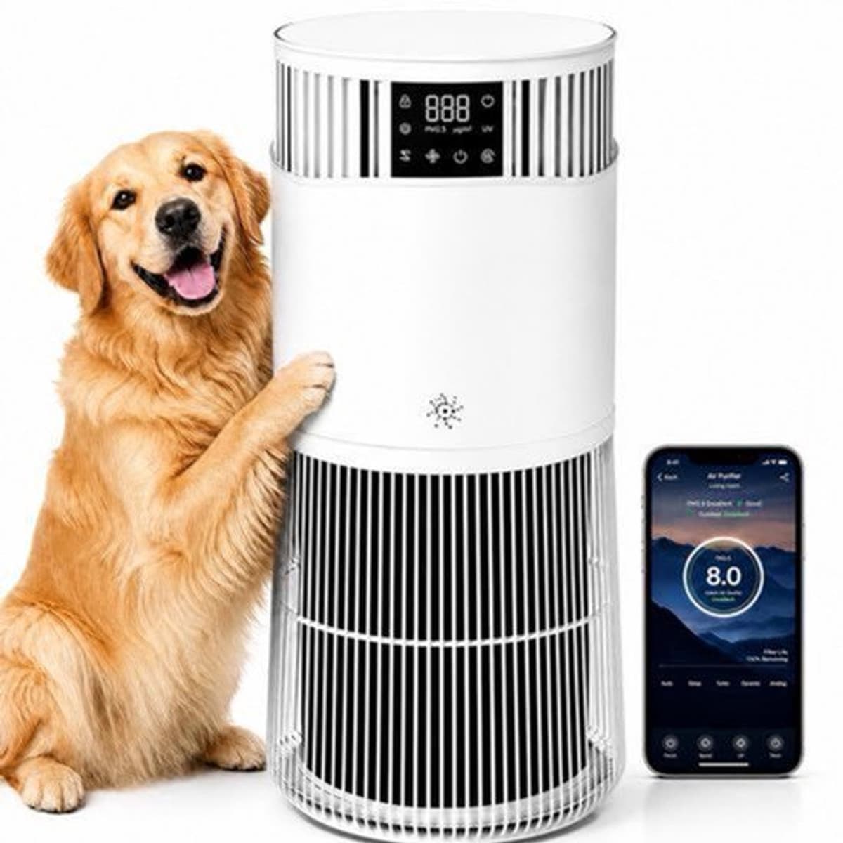 Luchtreiniger HEPA-filter - 490 m³/h Reinigingscapaciteit - 50 m² Oppervlakte - Wit - Voor Allergieën En Stofvrij Huis — afbeelding 1