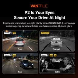 Vantrue Pilot 2 Volledig Systeem Dashcam – 's Werelds eerste dashcam met thermische beeldvorming, 2K+1080P+2K+Thermische lens, 4 kanalen 360°, CarPlay en Android Auto, 24/7 parkeermodus — thumbnail 3