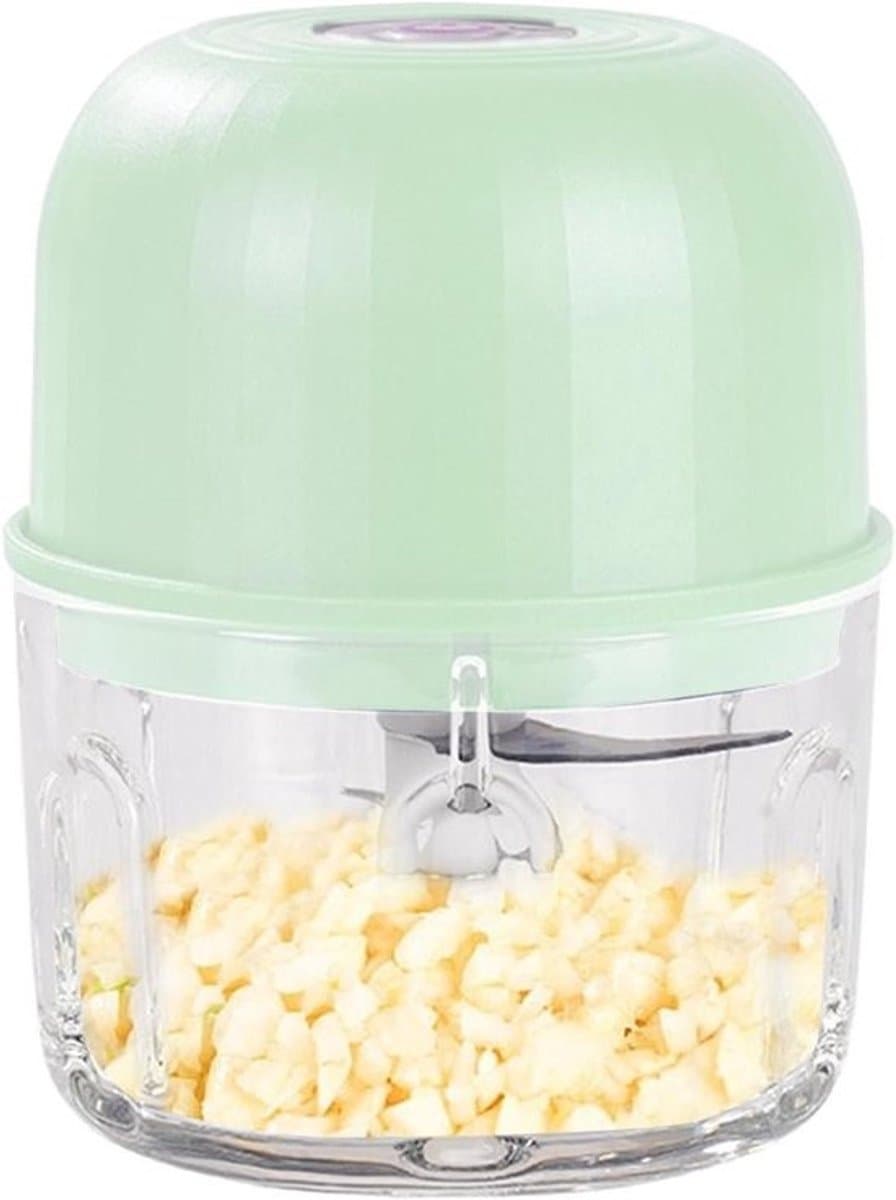 Keukenmachine Groentesnijder - Elektrische Mixer - Maaltijden Bereiden - Draadloos Oplaadbaar - 16.3 cm Hoog - Lichtgroen — afbeelding 1