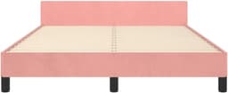 Bedframe met hoofdeinde, roze, 140 x 200 cm, fluweel, hotelbedframe, logeerkamer, bedframe voor slaapkamer, familiebed, voor slaapkamer, hotel, logeerkamer — thumbnail 5