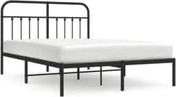 Bedframe van metaal, zwart, 140 x 200 cm, met hoofdeinde — thumbnail 1