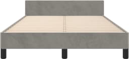 Bedframe met hoofdeinde, lichtgrijs, 120 x 200 cm, fluwelen bedframe voor slaapkamer, logeerkamer, familiebed, hotelbed, bedframe voor slaapkamer, hotel, logeerkamer — thumbnail 5
