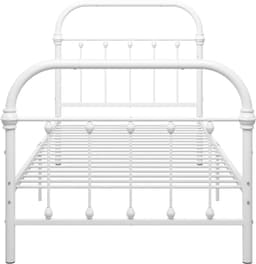 Bedframe metaal wit 90x200 cm stevig metalen ledikant met lattenbodem voor slaapkamer klassiek eenvoudig te monteren comfortabel slapen — thumbnail 3