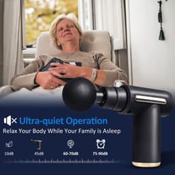 Massage Gun Compact - Spiermassage Apparaat - Percussie Massage - 6 Standen - 4 Opzetstukken - Type-C Opladen - Met Opbergcase - Voor Sport en Herstel — thumbnail 4