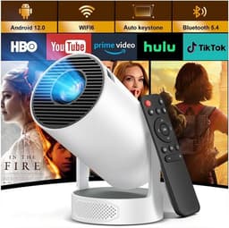 Mini-projector - Wit - Draagbare Full HD Beamer met 4K Compatibiliteit - Voor Thuisbioscoop en Buitengebruik — thumbnail 1