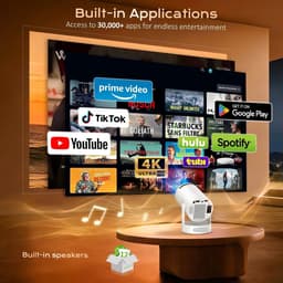 Mini-projector - Wit - Draagbare Full HD Beamer met 4K Compatibiliteit - Voor Thuisbioscoop en Buitengebruik — thumbnail 5