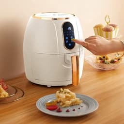 Heteluchtfriteuse - Olievrij frituren - Gezond koken - Voedselveilig materiaal - 4 Liter - Wit — thumbnail 3