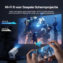 Mini Beamer Full HD 1080P - 180° Draaibaar - 1920 x 1080 Resolutie - DLP - Draagbaar - Voor Thuisbioscoop En Buitenfilmprojectie — thumbnail 5