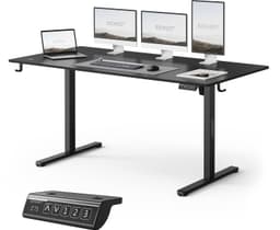 SENSE7 NOJO LIGHT - Elektrisch Verstelbaar Bureau - 160x80 cm - Geheugenfunctie - Zit Sta Bureau - Computertafel - Zwart — thumbnail 1