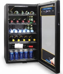 Vantivo® Minibar - Mini Koelkast Glazen Deur - Drankenkoelkast - Flessenkoelkast - 100L - Zwart — thumbnail 1