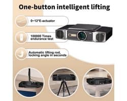Beamer 2600 ANSI Lumen - Full HD 1920x1080 Resolutie - 200W LED - Android 9.0 Smart Projector - LCD Scherm - Voor Home Theater En Zakelijk Gebruik