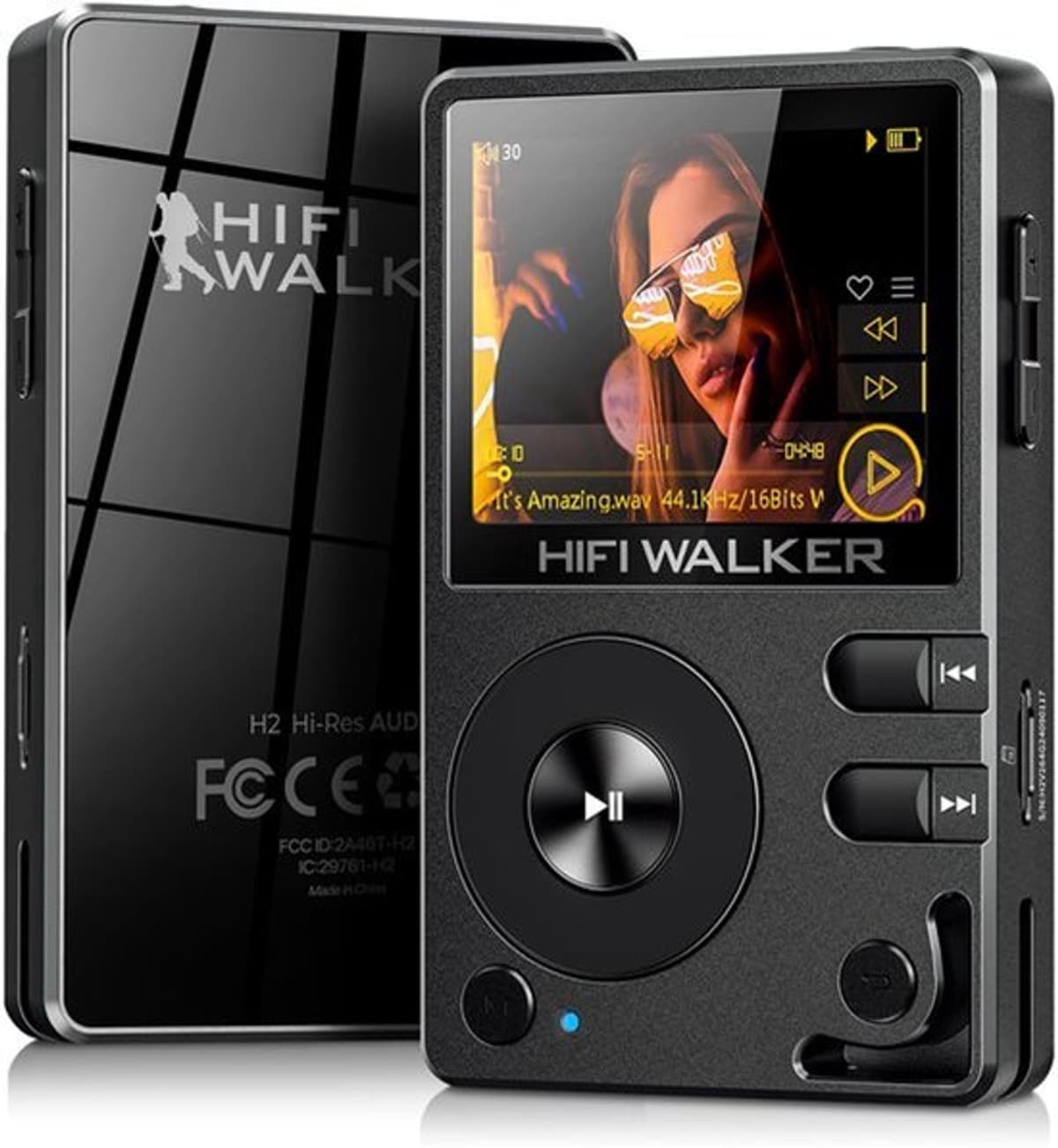 MP3 Speler Bluetooth 5.2 - 128 GB Intern Geheugen - 2 Inch Scherm - Zink Behuizing - Hi-Res Audio Speler — afbeelding 1