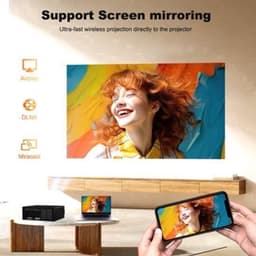 Beamer 1600 ANSI Lumen - 1080P Full HD Resolutie - LCD Scherm - Zwart - Voor Thuisbioscoop En Presentaties — thumbnail 1