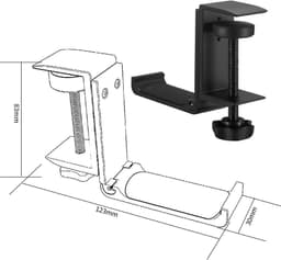 Ronte - Opvouwbare headsetstandaard van aluminium voor tafel - hoofdtelefoonhouder met haak-houder — thumbnail 2